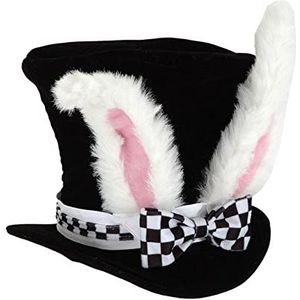 Bunny oren hoed,Fluwelen konijn hoed | Wit Konijn Kostuum, Paashaas Oor Hoed Voor Volwassenen, Mad Hatter Konijn Topper Pluche Hoed Voor Feest Limitoll