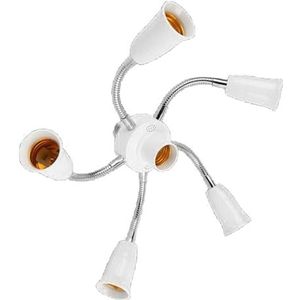 Verstelbare E27 Base Light Socket Splitter Zwanenhals LED-lampen Houder Converter