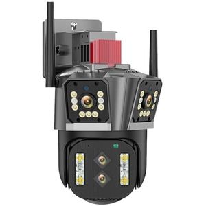 Bewakingscamera, 8K 16MP Vier Lens PTZ Camera 10X Zoom AI Auto Tracking Audio Outdoor 8MP Beveiliging CCTV Surveillance IP Camera(8K NO SD Card)