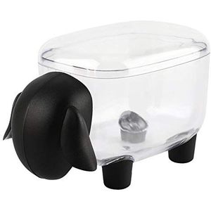Katoenen Staaf Houder Plastic Schapenvorm Badkamer Ijdelheid Aanrecht Opslag Organizer Voor Katoenen Ballen Wattenstaafjes Tandenstoker (zwart)