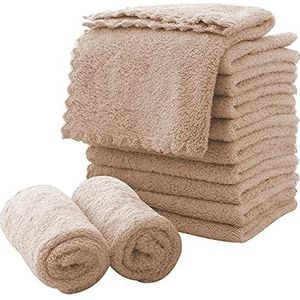 Microfiber Gezichtsdoeken Sneldrogend Washandje 12 pack - Premium Zachte Make-up Remover Doeken - Bruin