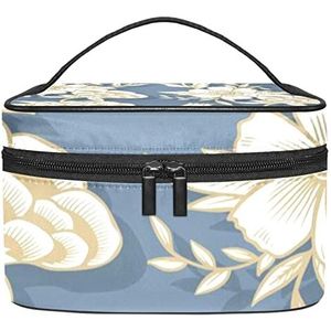Bloemen make-up organizer tas, reismake-up tas organizer case draagbare cosmetische tas voor vrouwen en meisjes toiletartikelen, Meerkleurig, 22.5x15x13.8cm/8.9x5.9x5.4in