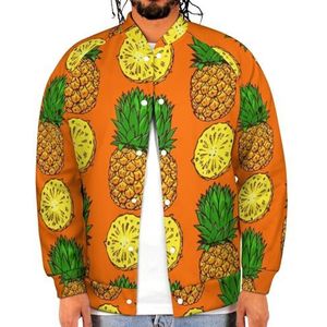 Rijpe Ananas Grappige Mannen Baseball Jacket Gedrukt Jas Zachte Sweatshirt Voor Lente Herfst