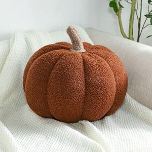 Kangmeile Pumpkin Throw Pillow, super pluizige pompoen pluche pompoen, gevuld speelgoed, pompoen, decoratief kussen voor huisdecoratie, Halloween party, favorieten, 35 cm