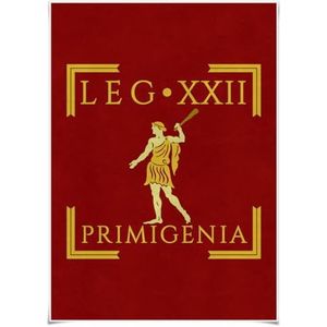 Nice Captain Imperial Roman Army Vexillum Poster 70 cm x 50 cm Romeinse legioenen standaard vlag canvas poster (LEGIO XXII PRIMIGENIA)