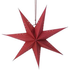 Spetebo Papieren adventsster om op te hangen - ca. 60 cm - vouwster lampenkap in rood - kerstster raam decoratie lampion om te verlichten