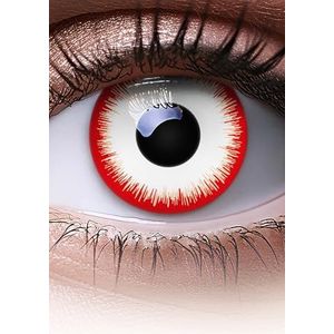 MeralenS Gekleurde Halloween contactlenzen Lunar Red wit Zachte halloweenlenzen voor chique jurk kostuum, Cosplay, Carnaval, Vampier, 2 stuks, 1 paar witte Kleurlenzen, zonder sterkte, lenzen kleur