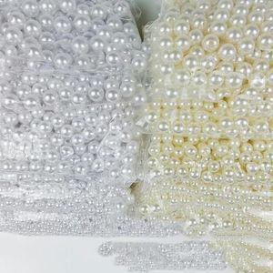 3-20 mm dubbele gat witte imitatie parel losse kraal DIY kralen decoratie oorbellen tas kraal Beadwork-14mm ongeveer 170 stuks-wit