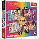 Trefl - Rainbow High, Modieuze poppen - Puzzel 4in1, 4 puzzels, van 35 tot 70 Elementen - Kleurrijke Puzzels met Sprookjesfiguren Rainbow High, Entertainment, voor kinderen vanaf 4 jaar