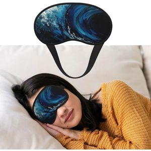 Slaapmasker voor dames en heren, verduisterende oogmaskers om te slapen, blinddoek blauw golvend schilderij slaapmasker, zijslaper oogbedekking voor meditatie, lichtblokkering, reisbenodigdheden