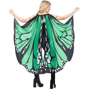 Smiffys 53176, groene stof vlindervleugels, vrouwen, één maat