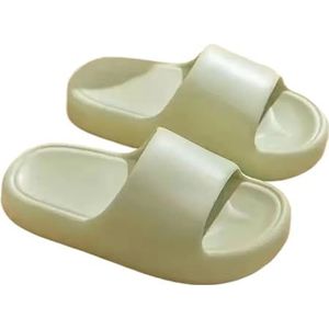 UBOHUZ Slippers voor vrouwen, Eva, zomerhuis, badkamer, antislip dikke zool, extern dragen van sandalen voor badkamer, zwembad, Groen, 41 EU