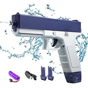 Elektrisch waterpistool, speelgoed voor volwassenen en kinderen, waterpistool met 434 ml inhoud, max. bereik 9,75 m, voor zomer, strand, zwembad, blauw, 58 ml