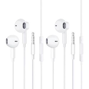 Oortelefoon 2 stuks, in-ear hoofdtelefoon bedrade oordopjes, geluidsisolerende headset met microfoon, compatibel met telefoonpad Samsang HuaWei MP3-spelers, smartphones en laptops