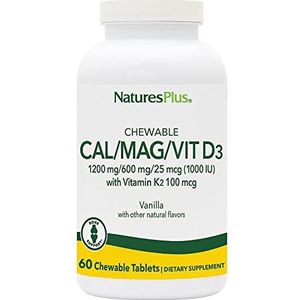 Nature's Plus - Cal/Mag/Vit D3 - Kauwtabletten - Vanille - 60 Stuks