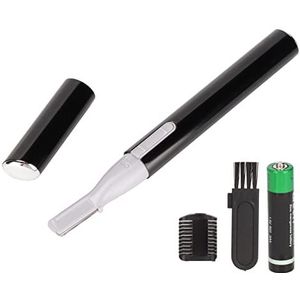 Elektrische Wenkbrauwtrimmerset, op Batterijen Werkende Elektrische Wenkbrauwtrimmer met Wenkbrauwborstel Batterij voor Vrouwen voor Thuis voor op Reis (Zwart - met batterij