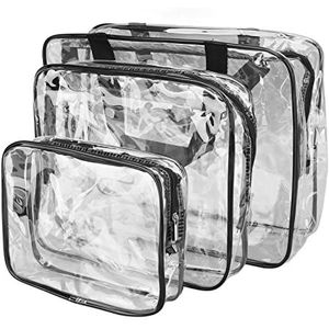 3 Stuks Doorzichtige Reistassen Waterdichte Draagbare Transparante Cosmetische Make-uptassen voor Lunch Fitness Zwemmen Opslag Doorzichtige Cosmetische Tassen Doorzichtige