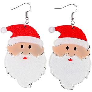Kerstboom acryl oorbellen: decoratieve oorknopjes bengelen Kerstmis, Acryl, Geen edelsteen