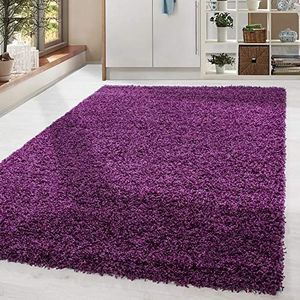 Tapijt Lange stapel ruig Gewoon ontwerp Woonkamer 30 mm poolhoogte Pluizig Zacht Rechthoekig Rond Lopers, kleur:Purper, Groote:160x230 cm