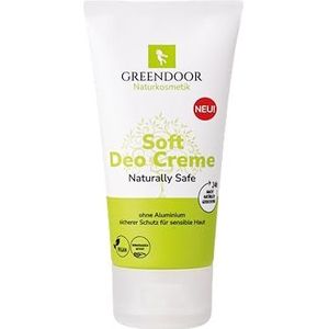GREENDOOR Zachte Deodorant Crème Tube 50ml zonder aluminium, smelt niet, effectief tegen zweetgeur, gaat 20 weken mee, natuurlijk veganistisch, unisex, verzorgt de oksels