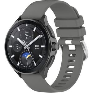 GIOPUEY Band compatibel met Xiaomi Watch 2 Pro, zachte siliconen horlogeband, vervanging van het bandje [slijtvast] [ademend] - grijs
