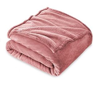 Fleece Deken, Deken Sofa 130 x 160 cm, Kinderflanel Bed Deken, Super Zacht - Roze