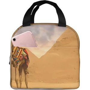 Camel herbruikbare handheld geïsoleerde bentotas voor dames en heren, voor werk, reizen, kamperen