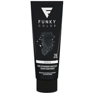 FUNKY COLOR BLACK 28, kleurstof voor semi-permanente haarkleuring, semi-permanente haarkleuring (28 kleuren).