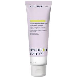 ATTITUDE Volume and Shine Hair Conditioner voor gevoelige droge hoofdhuid, voor dun haar, kalmerende haver, natuurlijk afgeleide ingrediënten, dermatologisch getest, veganistisch ontklitter, 240 ml