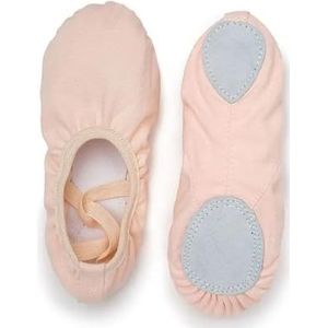 UYFRD Meisjes, ballet, canvas, ballet, dansslippers voor vrouwen, kinderen, klassieke praktijk, splitzool, volwassenen, platte dans (MXD-roze, 40 (23,5 cm)