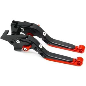 SPAMFAFGHQ Voor Kawasaki ER-6F ER6F 2009-2016 Motoraccessoires Verstelbare Opvouwbare En Uitschuifbare Remkoppelingshendels(Zwart rood)