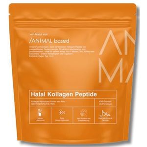 Halal collageen poeder [450 g] – gehydrolyseerd collageen type 1 & 3 met 2000 Dalton – met gras gevoerde runderen uit Turkije – collageen halal – 45 porties – als proteïne koffie – gevuld in Duitsland