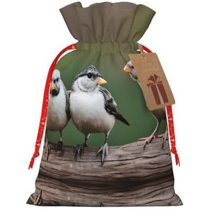 Drie Vogels Jute Trekkoord Gift Bags-Voor Kerstmis, Verjaardag En Verjaardag Vieringen