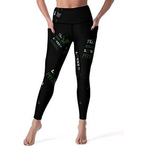 This Girl Loves Her Pit Bull Yogabroek voor dames, hoge taille, buikcontrole, workout, hardlopen, leggings, L