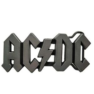 AC DC riem gesp ACDC Logo Rock Band Punk muziek stijl, Grijs, 1,5 inch