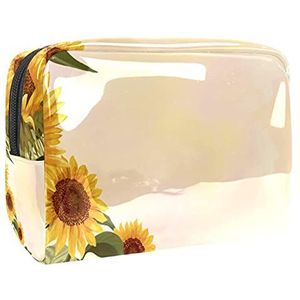 Geel Roze Rood Bloem Meisje Vlinders Make-up Tas voor Portemonnee Draagbare Reizen Organizer Tas voor Toiletartikelen Schoonheid Tas voor Vrouwen