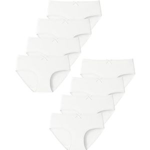 Domee Tieners meisjes onderbroeken katoen slips ondergoed verpakking van 8 stuks, wit, 10-11 Jaar