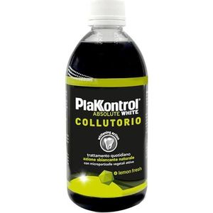 Plakkontrol Absolute White Mondwater Zwart met bleekmiddel, 500 ml