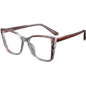 Halloween-cadeau Modieuze montuur, Vierkante unisex brilmonturen met veerscharnier, veelkleurig(Brown)