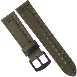 yeziu Women Men Watch Strap Retro Leather Wristband For Huawei Watch 3(Color:Green,Size:20mm)