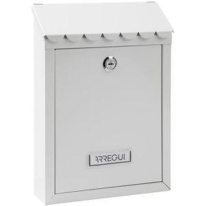 ARREGUI Civic E5721-C buitenbrievenbus van staal, maat S (Din A5 post), klein, enkele brievenbus, eenvoudig te installeren, wit
