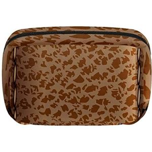 camouflage lederen verpakking textuur reizen gepersonaliseerde make-up tas cosmetische tas toilettas voor vrouwen en meisjes, Meerkleurig, 17.5x7x10.5cm/6.9x4.1x2.8in