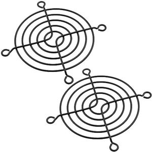 AERZETIX - C43413 - Set van 2 beschermingsroosters voor computerventilatoren 70 x 70 mm - van metaal - kleur zwart