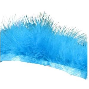 Pluche stof 1 meter 8-10 cm veren trim veer trim pony lint veren voor ambachten carnaval bruiloft feest decoratie Shaggy imitatiebont (kleur: blauw)