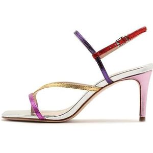 KEAOZVFE Zomer gekleurde sandalen met hoge hak voor vrouwen, knijpteen slanke sandalen met hoge hak voor vrouwen, schoenen met hoge hak voor vrouwen, zomer vierkante kop sexy hoge hak schoenen, open