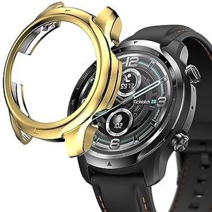 ZZjingli for Ticwatch Pro X Electroplated TPU Half verpakt horloge beschermhoes (zwart) (zilver) (goud) enz. (Size : Gold)