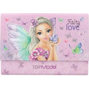 Depesche 12974 TOPModel Fairy Love - Schrijfset in paarse waaiermap, met modelmotief en vlinders, incl. 24 briefhoofden in 3 designs en 18 enveloppen
