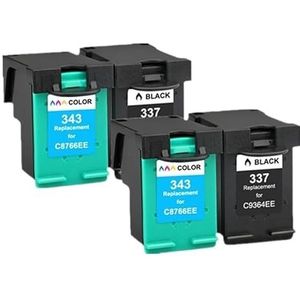 Compatibele 343 337 inktcartridge for Photosmart 2575 8050 C4180 D5160 Deskjet 6940 D4160 printer(2Pk Black 2Pk Color)