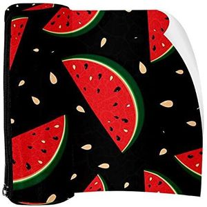 Potlood Case Fresh Plakjes van Rood Watermeloen Pouch Bag Pen Rits Tas voor Kantoorartikelen Reizen School Student Supplies