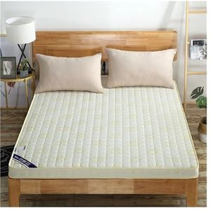 Mattress Topper Queen, Gebreide Katoenen Ademende Matras, Huishoudelijke Verdikte Tatami-matras, Opvouwbare Zachte Matras For Enkele En Dubbele Slaapzalen (Color : White, Size : 120 * 190CM*10CM)